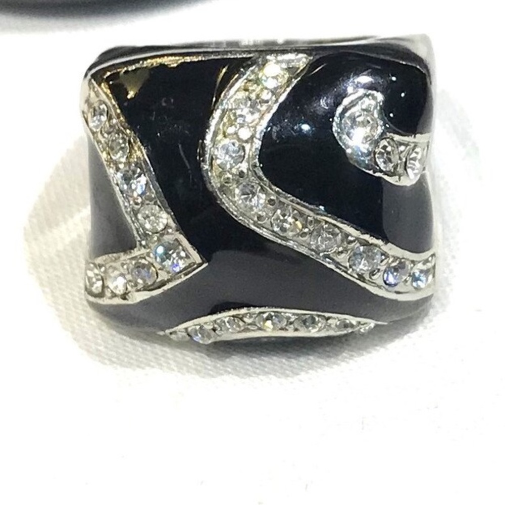 Enamel And Clear Rhinestone Crystal Statement-Mak… - image 1